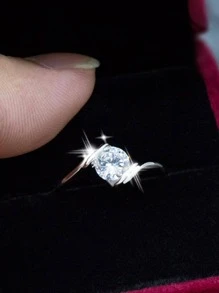 Nhẫn Trang Trí Đá Cubic Zirconia - Bạc - Xem 2