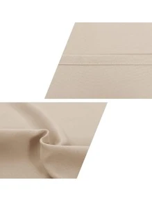 Solid Color Single Panel Blackout Curtain, Beige Simple Polyester Curtain For Living Room, Bedroom - Beige - View 4