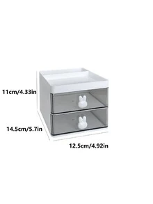 1pc Plastic Makeup Storage Box, Modern Multi-layer Makeup Storage Box For Home - White - View 6