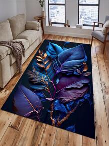 1pc Leaf Pattern Rug - Multicolor - View 2