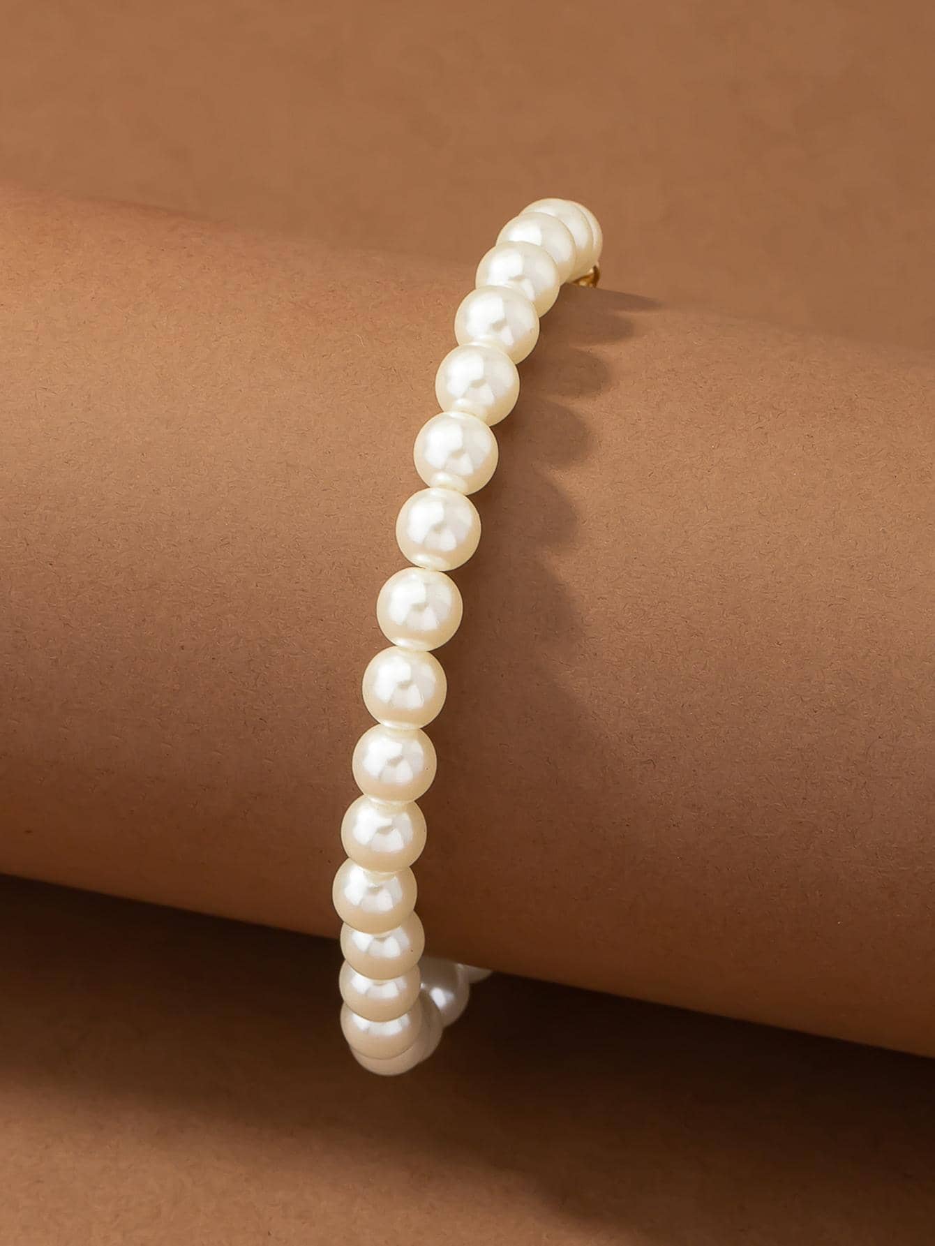 Ngọc trai giả Đính cườm Vòng tay - trắng - Xem 1