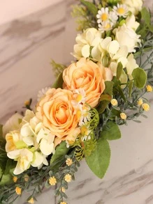 1pc Artificial Flower Decor Wreath - Champagne - View 2