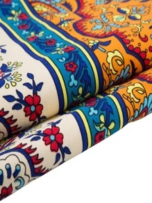 Geometric Pattern Fitted Sheet Set Without Filler - Blue - View 5