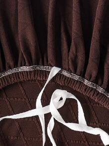 1pc Plain Sofa Slipcover - Coffee Brown - View 3