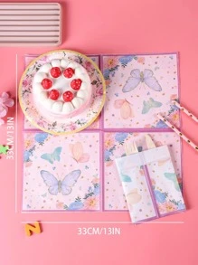 24pcs Butterfly Pattern Disposable Napkin - Multicolor - View 1