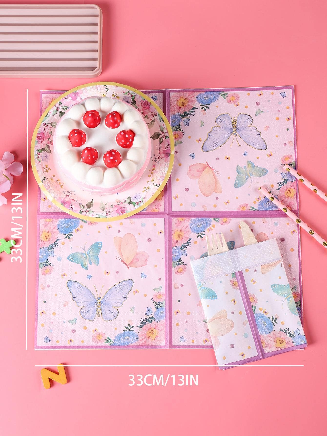 24pcs Butterfly Pattern Disposable Napkin - Multicolor - View 1