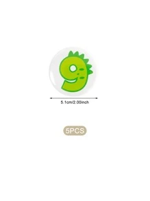5pcs Number Pattern Party Badge - Green - View 5