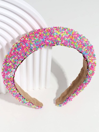 1入組女式灑水裝飾時尚頭帶，用於髮飾