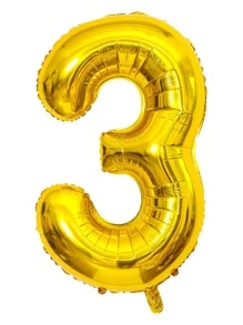 1pc Number Shaped Balloon, 40 Inch Big Gold Polyamide Balloon For Birthday Party - Gold - View 3