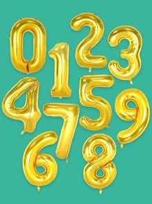 1pc Number Shaped Balloon, 40 Inch Big Gold Polyamide Balloon For Birthday Party - Gold - View 2