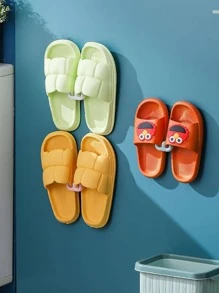3pcs Wall Mounted Slipper Rack, Plastic Shoe Holder For Bathroom