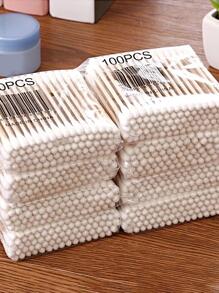 100支一次性棉籤，卡其色家用雙頭棉籤 - 卡其色 - 查看 9