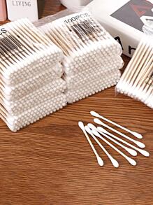 100支一次性棉籤，卡其色家用雙頭棉籤 - 卡其色 - 查看 5