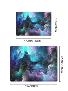 1 tấm thảm in đồ họa, thảm chống trượt polyester hiện đại cho phòng khách - Nhiều màu - Xem 3