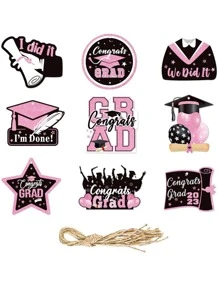 9 piezas Guirnalda graduación fiesta decorativo espiral - Dorado - Ver 6