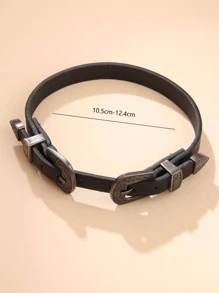 Vòng cổ trang trí khóa phương Tây - màu đen - Xem 3