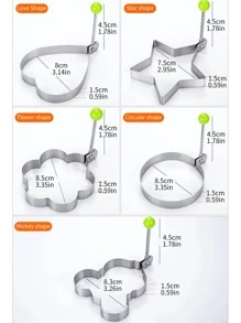 1 pieza Molde simple de forma redonda plata huevo - Plateado - Ver 2