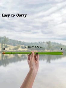 GOTURE 1 pieza Caña de Pesca Telescópica Ultra Ligera - Material de Fibra de Carbono, Diseño de Bloqueo , Alta Capacidad de Carga, Adecuada para Principiantes - Verde - Ver 4