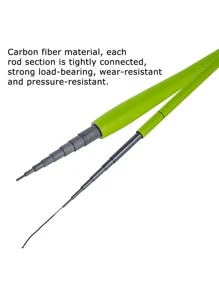 GOTURE 1 pieza Caña de Pesca Telescópica Ultra Ligera - Material de Fibra de Carbono, Diseño de Bloqueo , Alta Capacidad de Carga, Adecuada para Principiantes - Verde - Ver 2