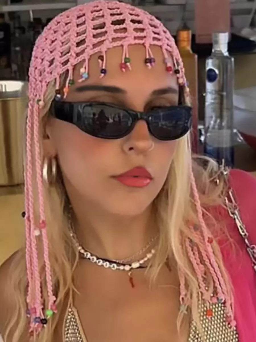 Trang trí hạt trang trí mũ móc rỗng - Hồng - Xem 1