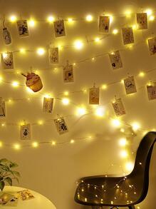 1 conjunto 2/5M Banner de Luz com Clipe de Foto, Decoração de Casamento, Decoração de Festa de Aniversário, Banner de Revelação de Gênero, Decoração de Festa de Festival para Casa, Melhores Presentes