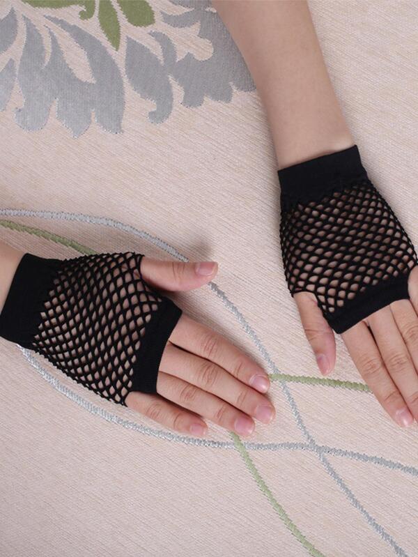 Hollow Out Fingerless Gloves SHEIN USA