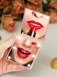 1入組塑料梳妝燈，現代主義方形家用便攜式化妝鏡燈 - 淺粉色 - 查看 4