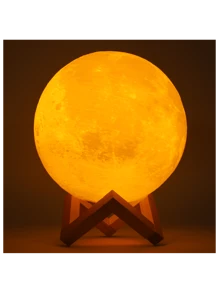 3D USB LED Night Lunar Light Printing Moon Lamp Moonlight Touch 3 Color Changing,USB Rechargeable, Moon Light Lamps for kids friends Lover Birthday Gifts - Multicolor - View 1