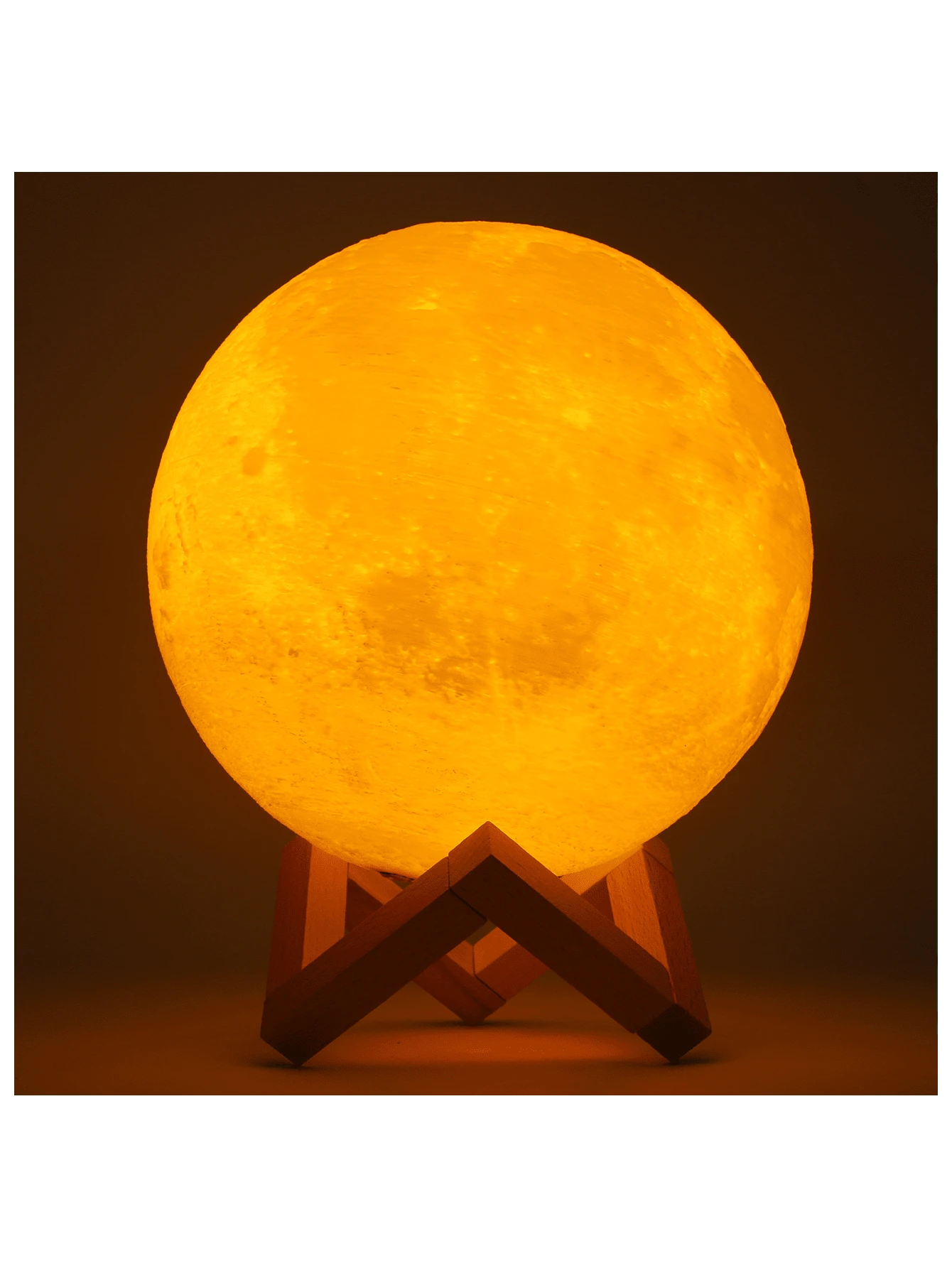 3D USB LED Night Lunar Light Printing Moon Lamp Moonlight Touch 3 Color Changing,USB Rechargeable, Moon Light Lamps for kids friends Lover Birthday Gifts - Multicolor - View 1