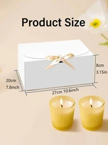 10 piezas Caja de embalaje de regalo con diseño de lazo regalo moderno papel para fiesta - Blanco - Ver 7