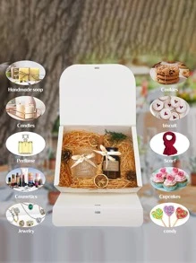 10 PIEZAS/5 PIEZAS/1 PIEZA Caja de regalo negra con tapa, decoración de regalo de fiesta, caja de regalo negra de 10.6 pulgadas * 7.8 pulgadas * 3.15 pulgadas con cinta, caja de propuesta para dama de honor, caja de regalo de decoración de boda, regalo del Día de la Madre, embalaje, cumpleaños, caja de cupcakes, DIY, almacenamiento de belleza, Navidad