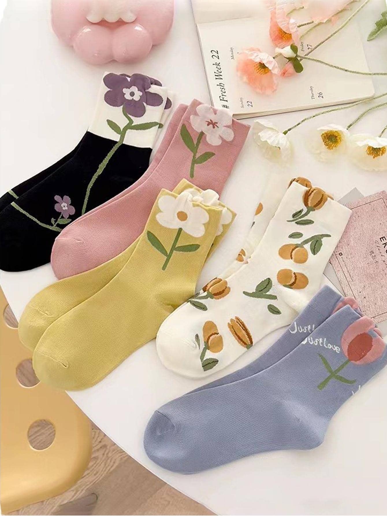 5 đôi tất thủy thủ đoàn in hoa - Nhiều màu - Xem 1