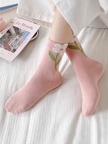 5 đôi tất thủy thủ đoàn in hoa - Nhiều màu - Xem 4