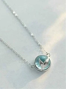 Vòng cổ trang trí đuôi cá trang trí vòng cổ - Bạc - Xem 2