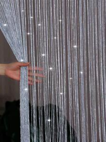 Shiny Silver Thread Curtains, Room Divider Curtain, Door Curtain, Living Room Fringe Decorative Curtains, Suitable For Weddings, Parties, And Home Decor - Silver - View 7