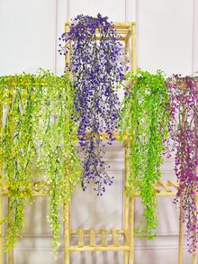 1入組塑料人造葉藤，仿真植物綠藤，適用於戶外、家居裝飾 - 綠色 - 查看 5