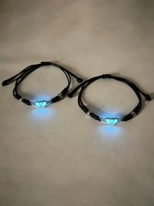 ATLVXJL 2入組/套時尚PU聚氨酯夜光心適合女士日常裝飾 - 彩色 - 查看 7