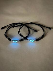 ATLVXJL 2入組/套時尚PU聚氨酯夜光心適合女士日常裝飾 - 彩色 - 查看 6