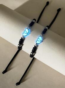 ATLVXJL 2入組/套時尚PU聚氨酯夜光心適合女士日常裝飾 - 彩色 - 查看 4