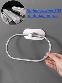 Toallero Autoadhesivo Soporte Para Anillo De Toalla De Baño Soporte Para Paño De Cocina Negro Sin Perforación Percha De Acero Inoxidable Pañuelo Para Pies Soporte Para Toalla Accesorios Para Wc Organizador Almacenamiento - Negro - Ver 2