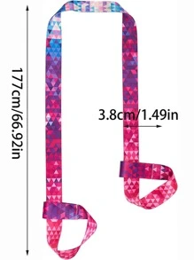 1 pieza Estera de yoga vacío con patrón floral con tira - Azul - Ver 7