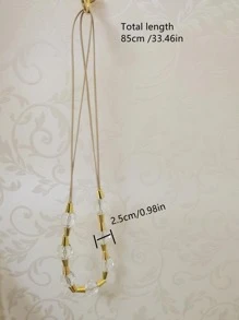 1pc PMMA Curtain Tieback, Modern Bead Decor Curtain Strap Tie For Home - Beige - View 5