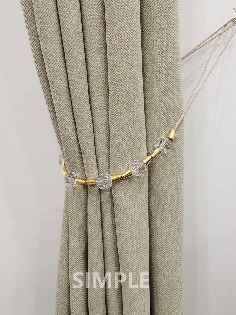 1pc PMMA Curtain Tieback, Modern Bead Decor Curtain Strap Tie For Home - Beige - View 1