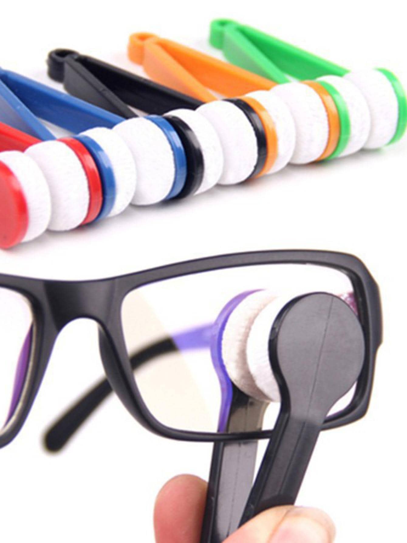 1入組塑膠清潔簡約風雙面眼鏡清潔刷適用於家用的