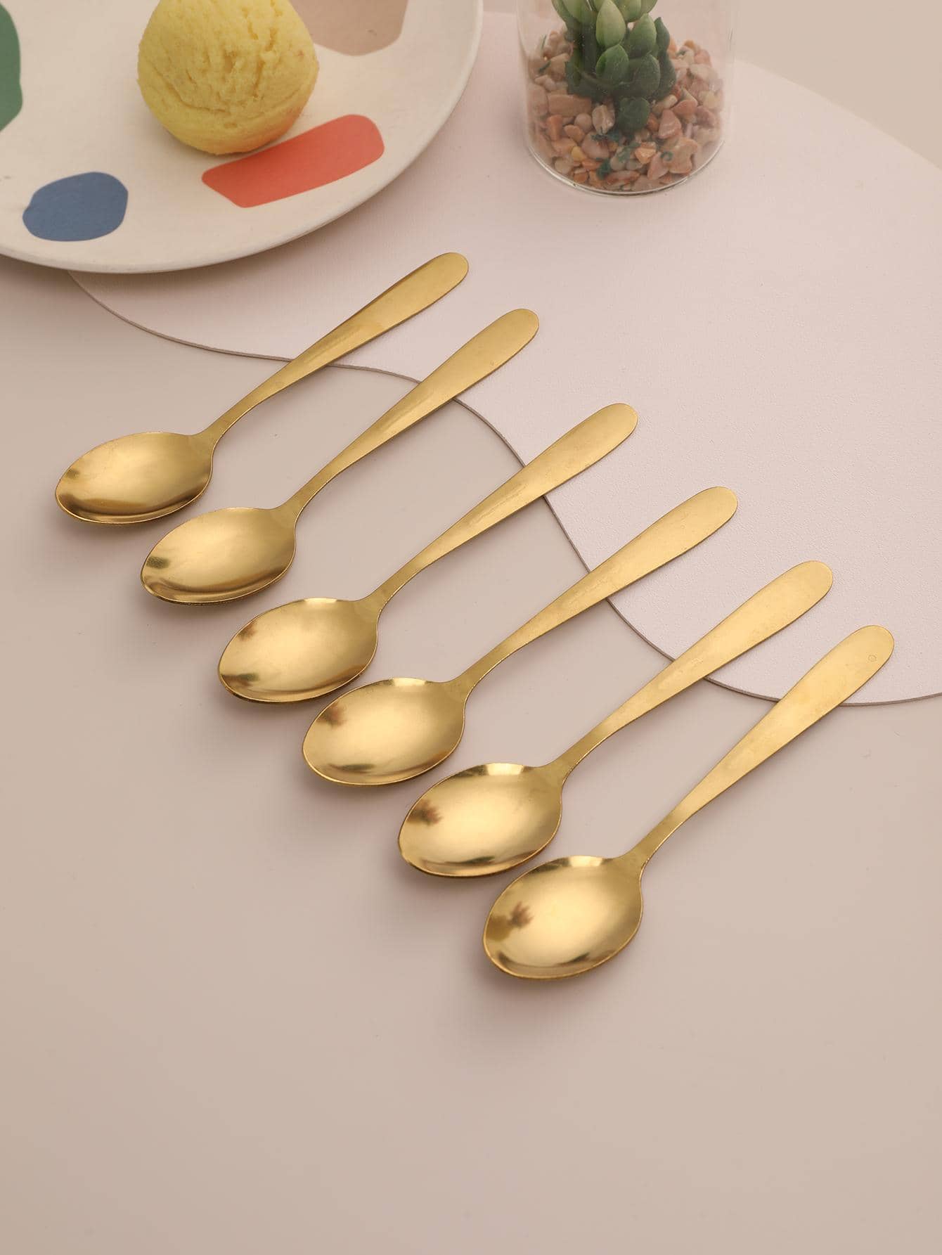 6pcs Coffee Spoon, Ice Cream Spoon, Dessert Spoon