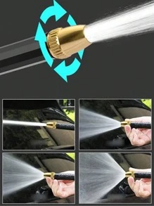 1pc Plastic Watering Gun, Simple Pressurized Adjustable Manual Watering Gun For Garden - Black - View 5