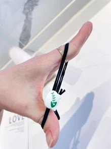 10入組女士花和櫻桃圖案心和星形裝飾時尚髮圈適用於裝飾用品 - 彩色 - 查看 3