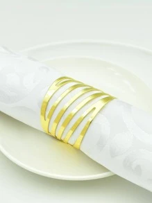 6 piezas Anillo de servilleta de metal - Dorado - Ver 5