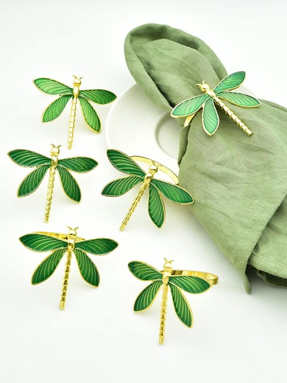 حلقة منديل ديكور يعسوب 6 قطع