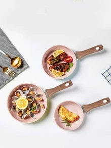 1pc Aluminum Pan, Minimalist Solid Round Frying Pan For Kitchen Seafood Boil